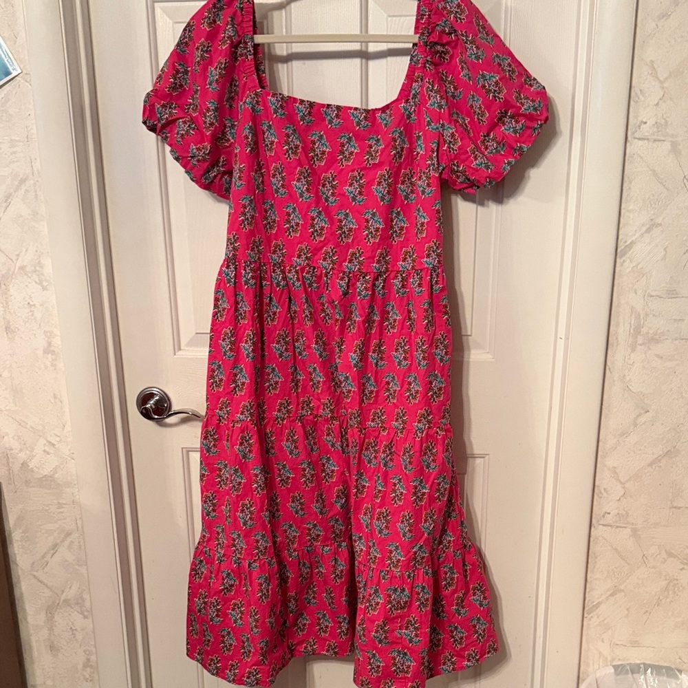 J. Crew Vibrant Pink Floral Dress